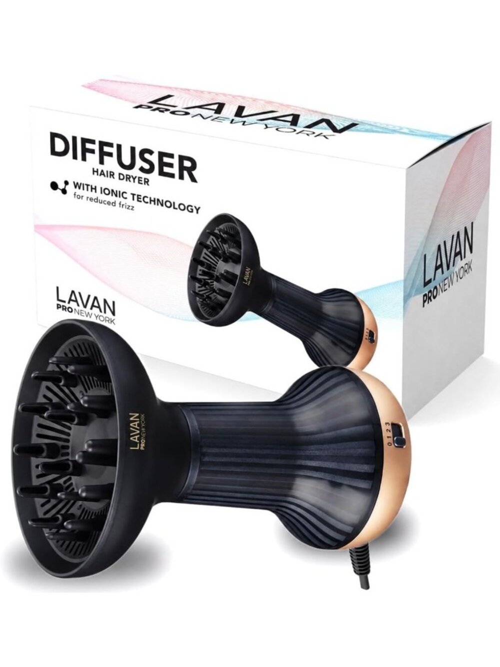 Ionic Hair Dryer for Curly & Wavy Hair – Fast Drying, Sleek Gold Design